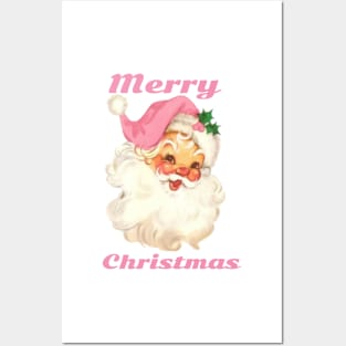 retro vintage pink santa claus Posters and Art